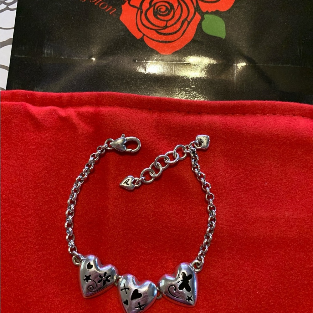 Brighton Silver Heart Charm Bracelet